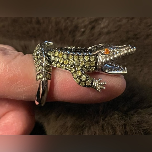 Alligator Ring in Silver with Stones Size 5 NWOT - Picture 4 of 8